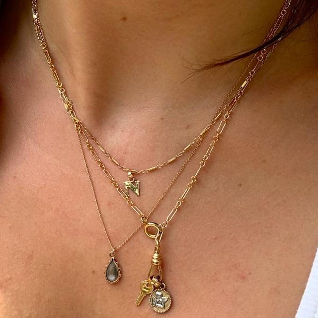 Watch Chain Albert Necklace Vintage Gold Plated Chain Necklace 