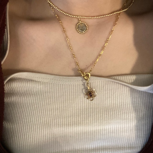 Watch Chain Albert Necklace Vintage Gold Plated Chain Necklace 