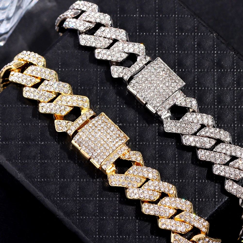 Iced Out Prong Chain Anklet Iced Out Cuban Link Anklets – Buy