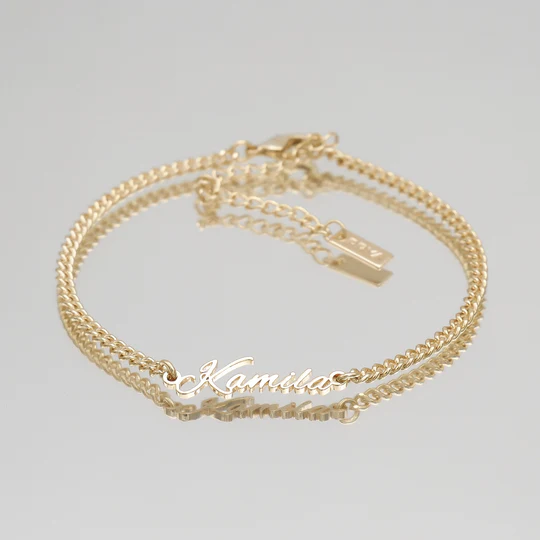 Personalized Gold Plated Custom Name Anklet For Women