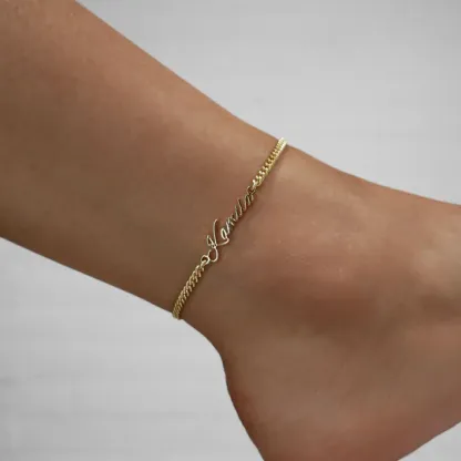 Personalized Gold Plated Custom Name Anklet For Women