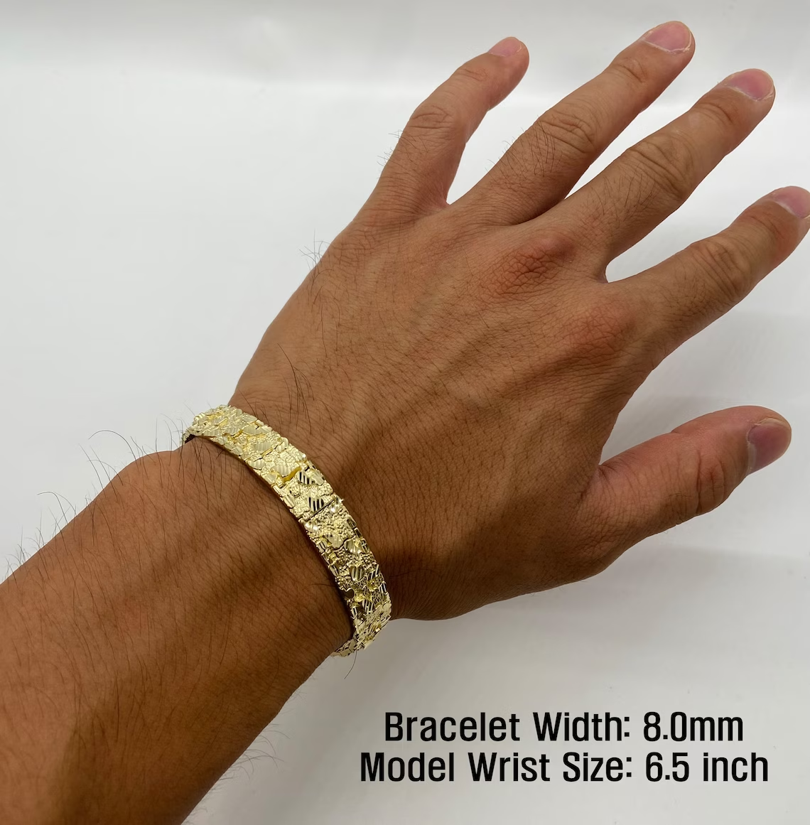 Gold Plated Nugget Vintage Link Classic Bracelet