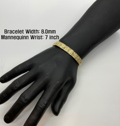 Gold Plated Nugget Vintage Link Classic Bracelet