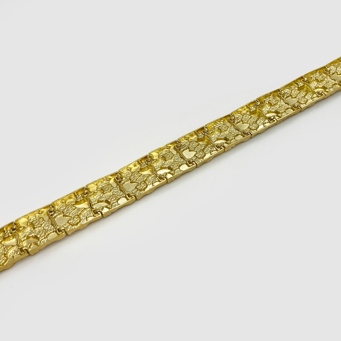 Gold Plated Nugget Vintage Link Classic Bracelet