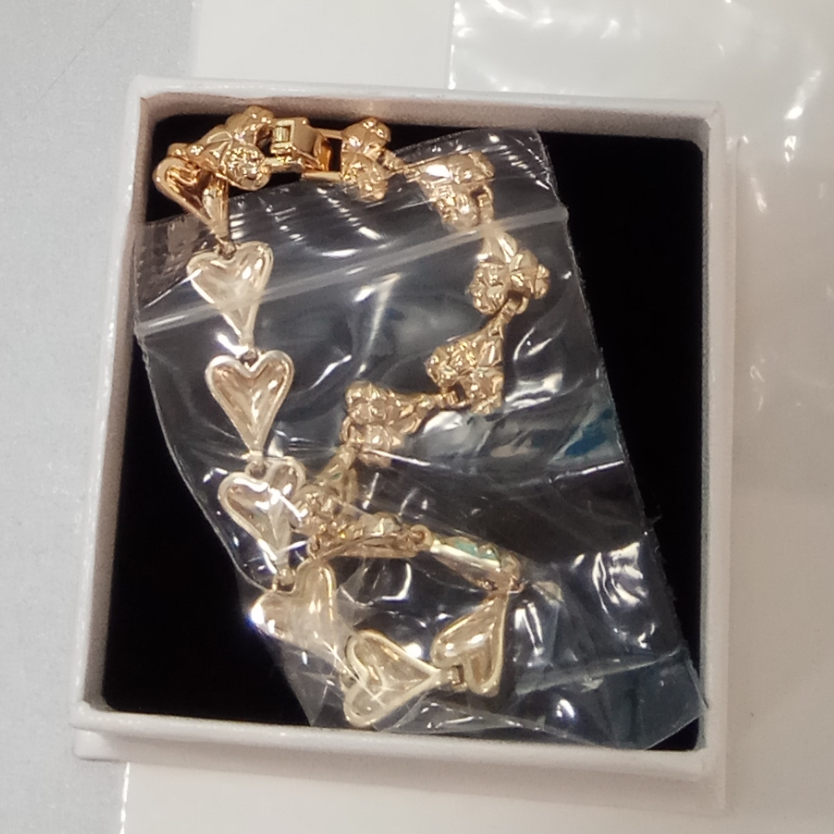 Nugget Bracelet Gold Plated Heart Shaped Nugget Bracelet