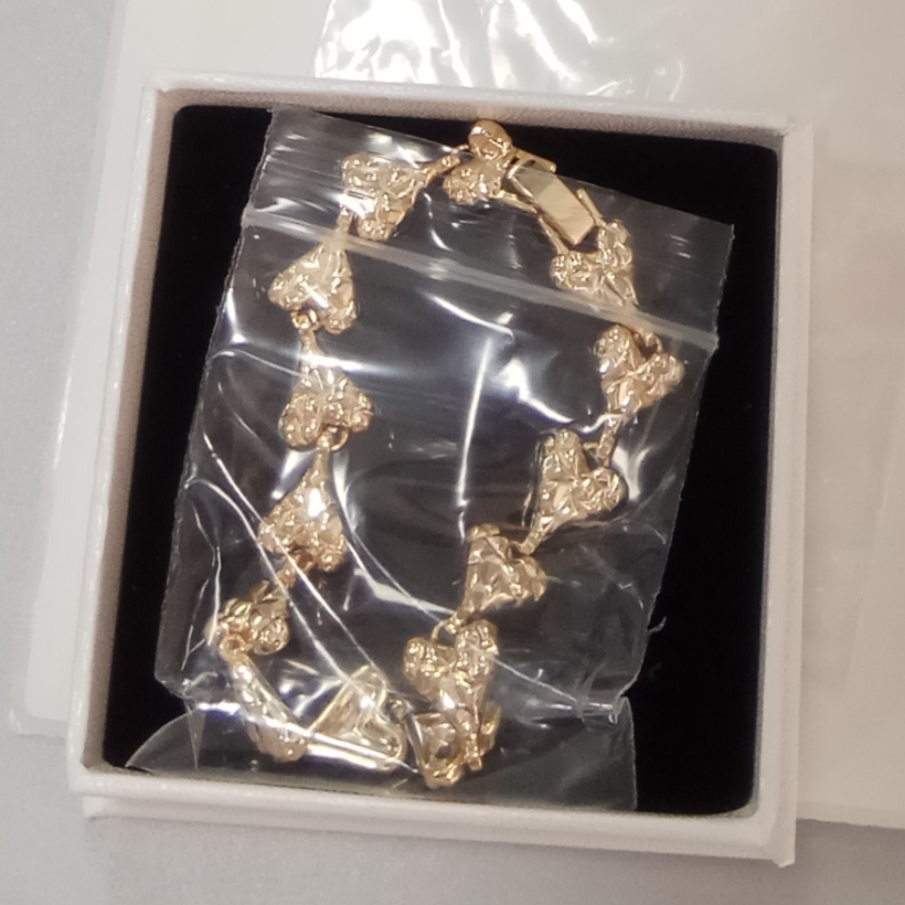 Nugget Bracelet Gold Plated Heart Shaped Nugget Bracelet