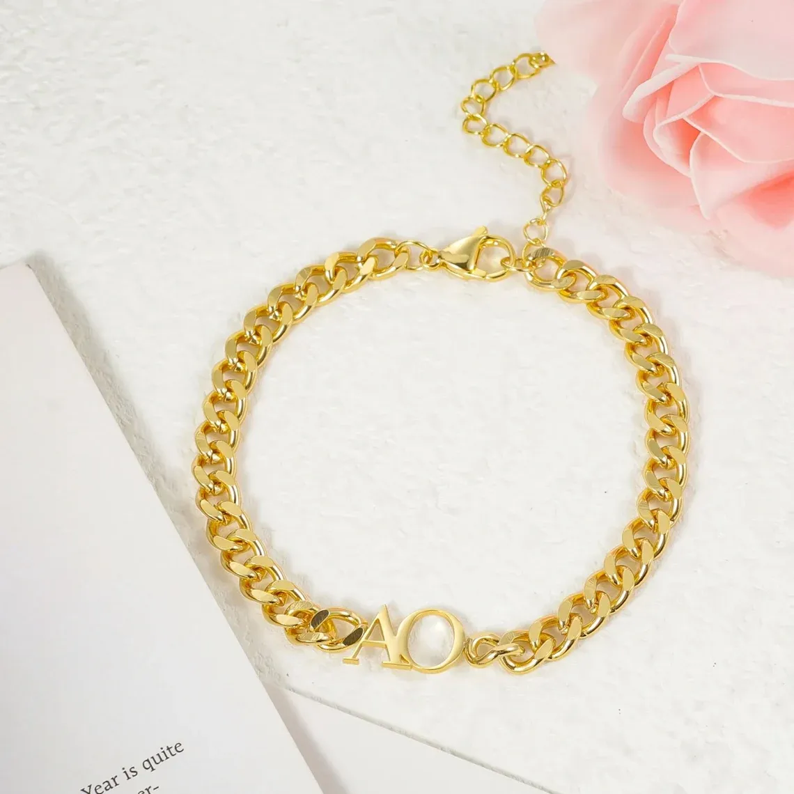Initial Two Letters Bracelet Personalized Custom Letter Bracelet