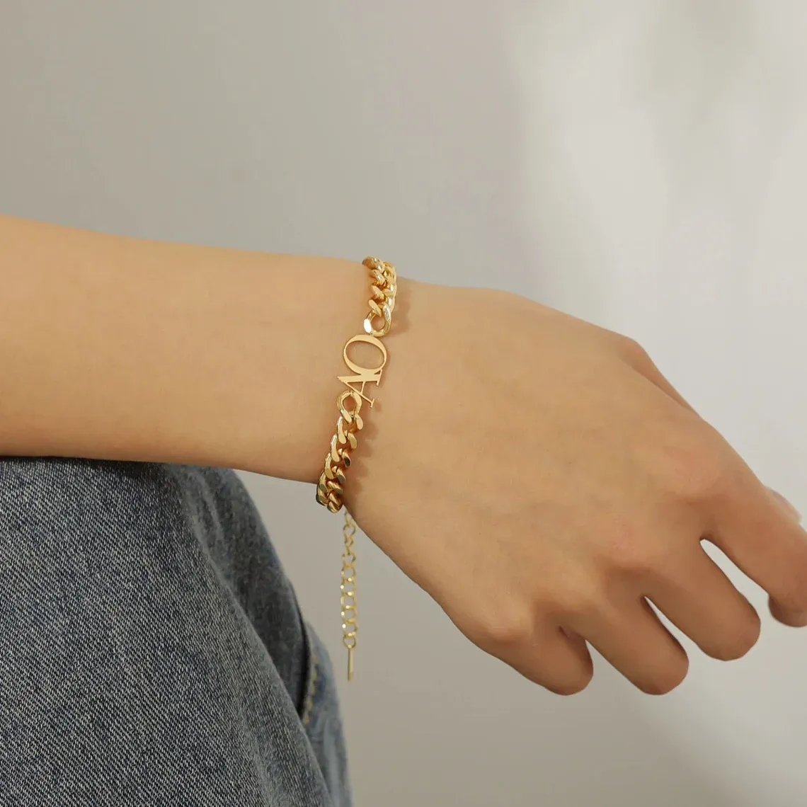 Initial Two Letters Bracelet Personalized Custom Letter Bracelet