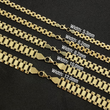 Presidential Style Link Chain Gold Plated Bracelet