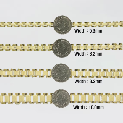 Rolex Style Link Chain Gold Plated Bracelet