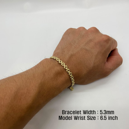 Rolex Style Link Chain Gold Plated Bracelet