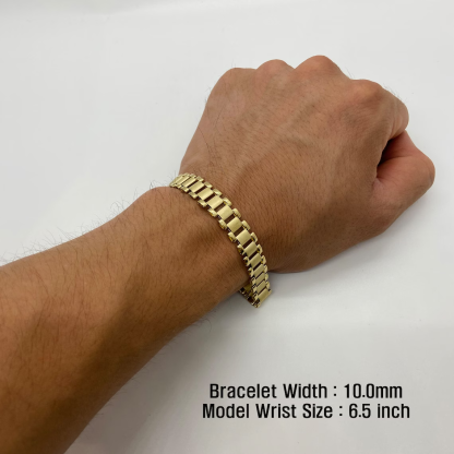 Rolex Style Link Chain Gold Plated Bracelet