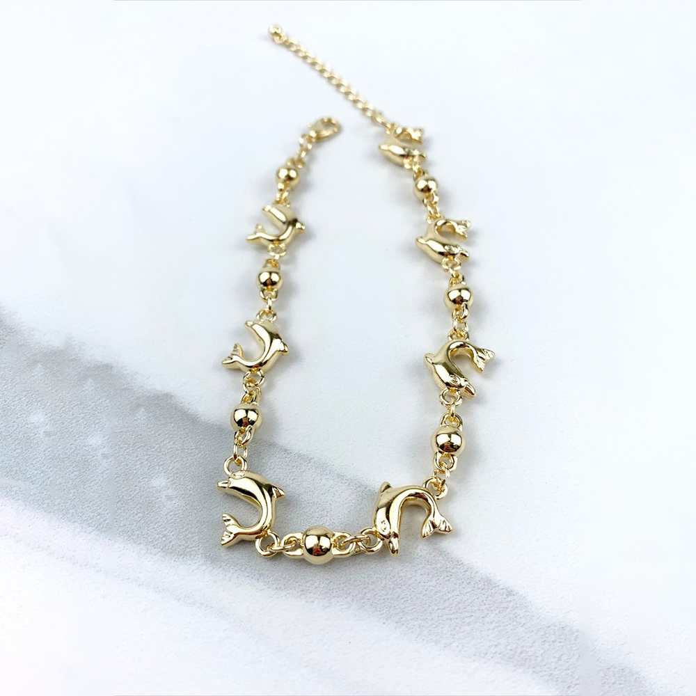 Dolphin Bracelet Gold Plated Cute Animal Bracelet