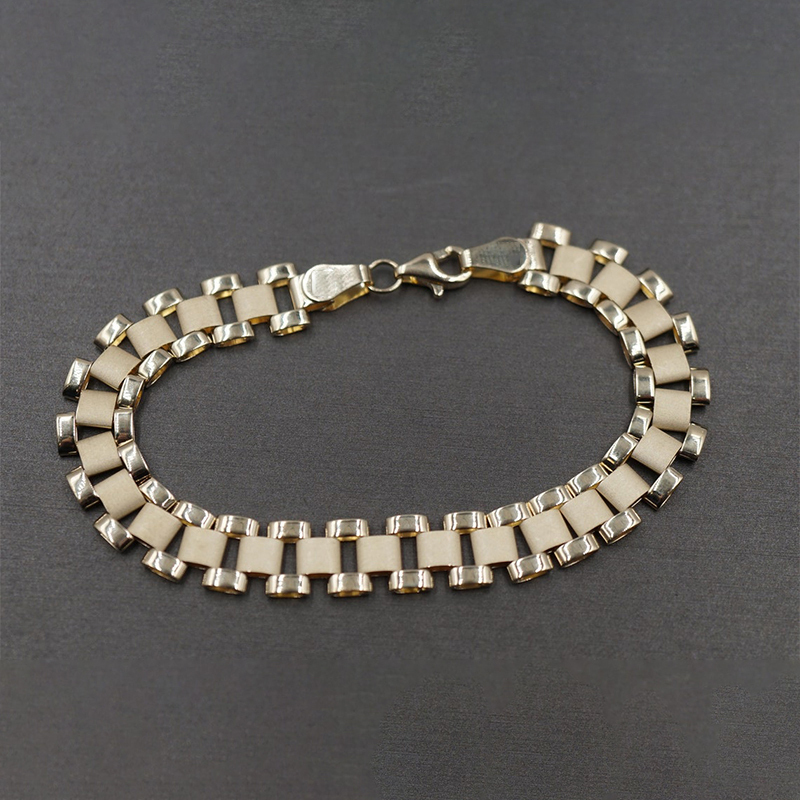 Gold Plated Rx Style Link Chain Bracelet 8.3mm Width