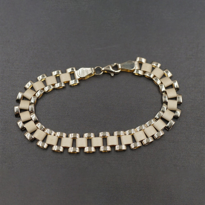 8.3mm Width RX Style Watch Band Link Chain Gold Plated Bracelet