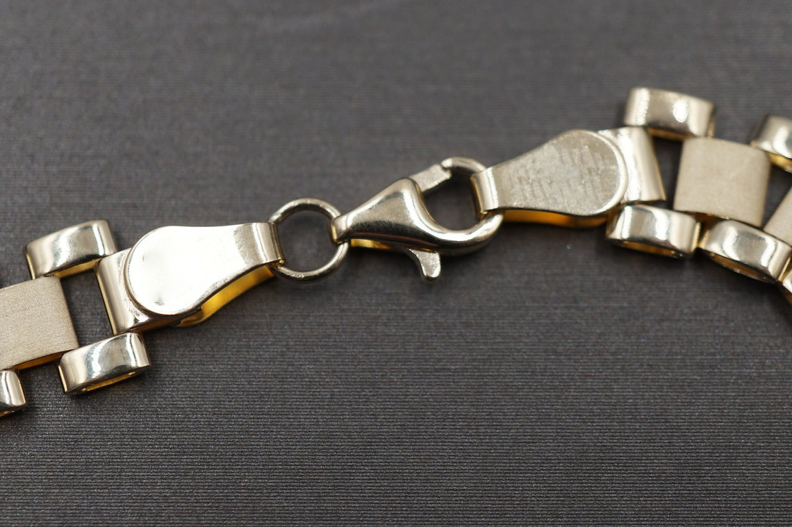 8.3mm Width RX Style Watch Band Link Chain Gold Plated Bracelet