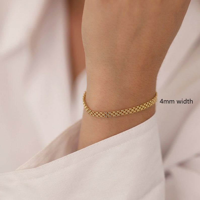 Bismarck Classic Chain Link Bracelet Gold Plated Vintage Bracelet