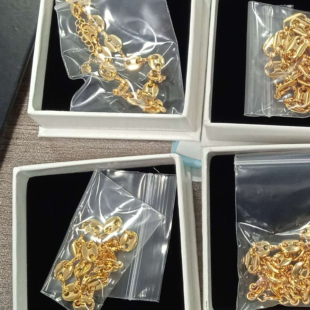Puffed Mariner Link Chain Bracelet Gold Plated Bracelet 4.7mm 7mm 11.5mm
