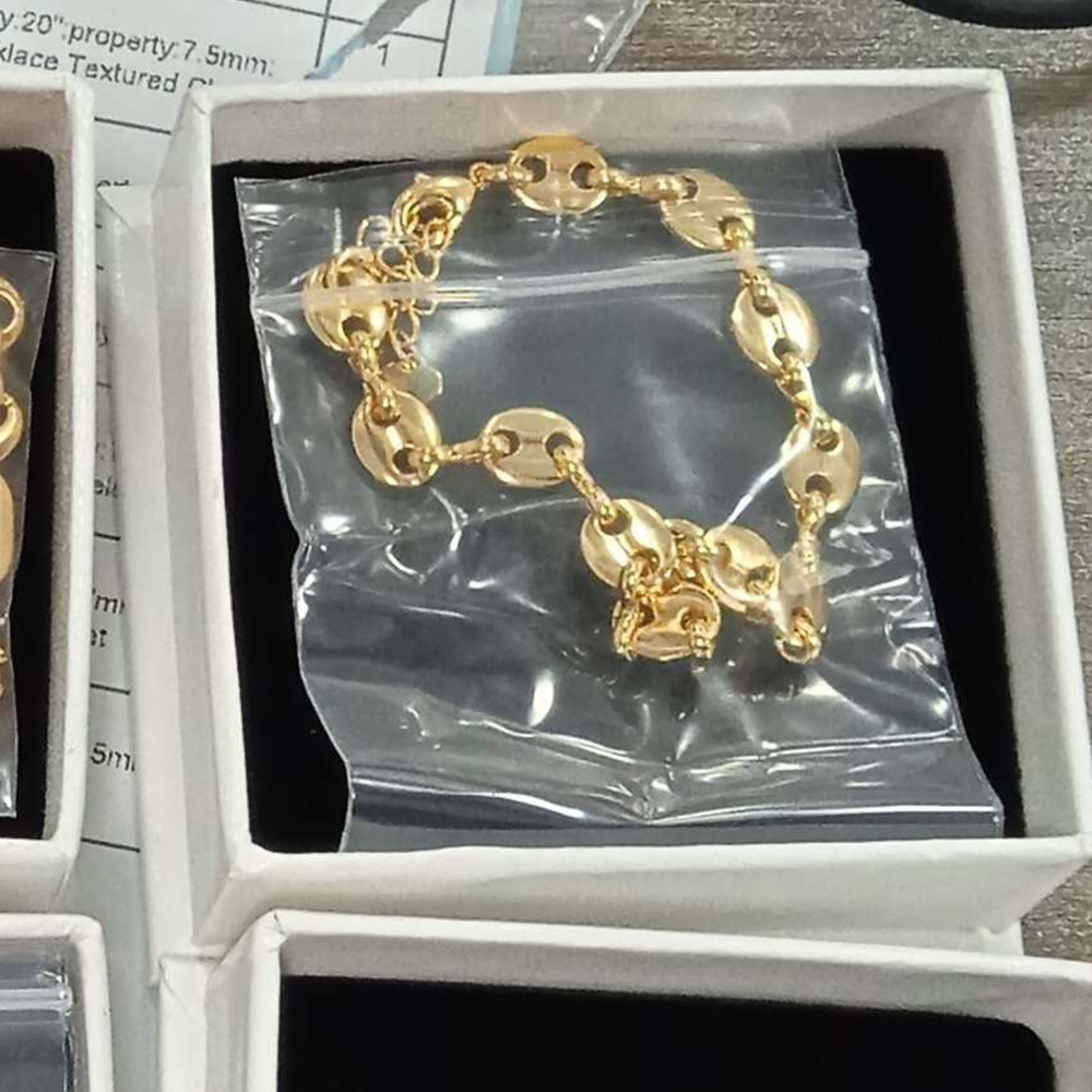 Puffed Mariner Link Chain Bracelet Gold Plated Bracelet 4.7mm 7mm 11.5mm