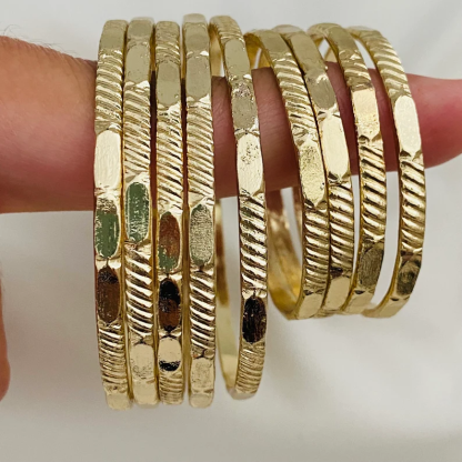 Gold Plated Hammered Bracelet