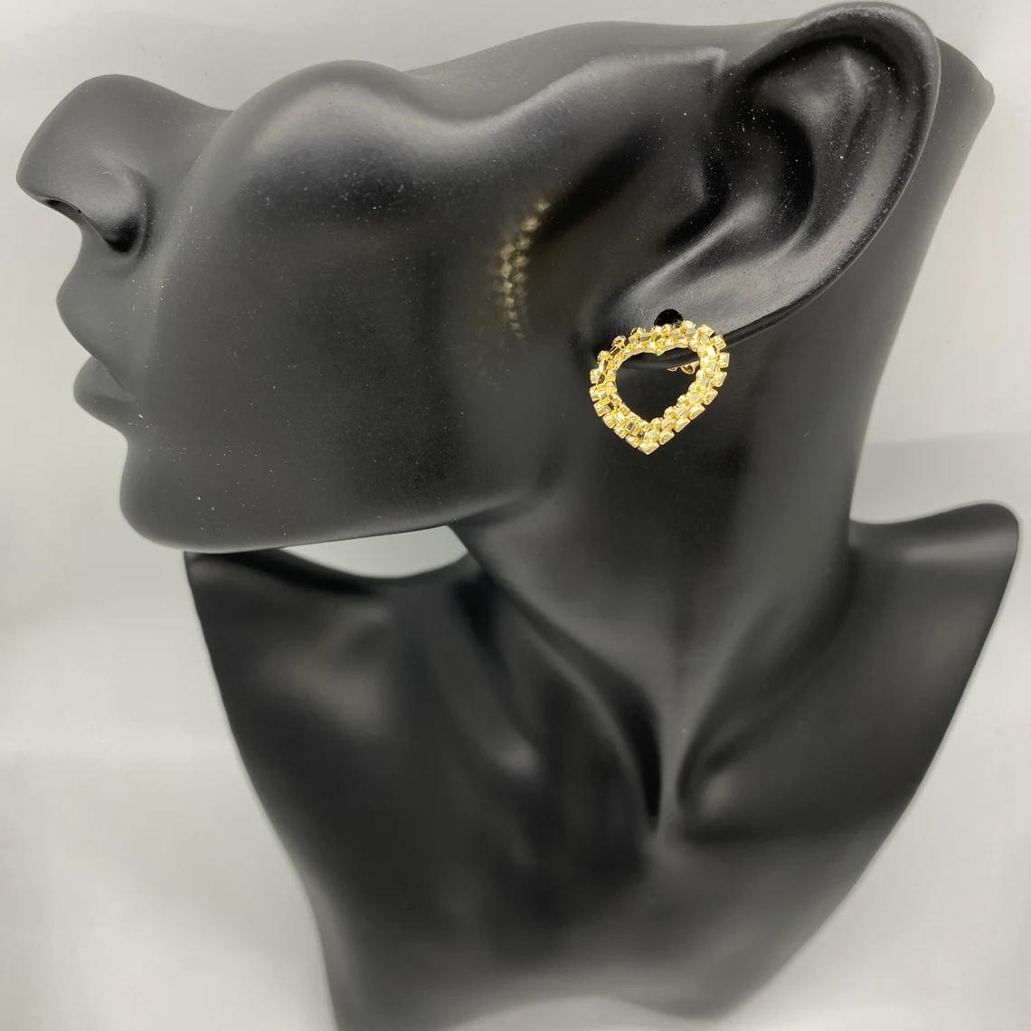 Rolex Stlyle Heart Framed Stud Earrings Push Back Earrings