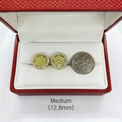 Round Circle Double Layer Sparkling Classic Stud Earrings