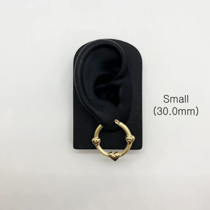 Round Heart Simple Classic Plain Beautiful Circle Hoop Earrings 