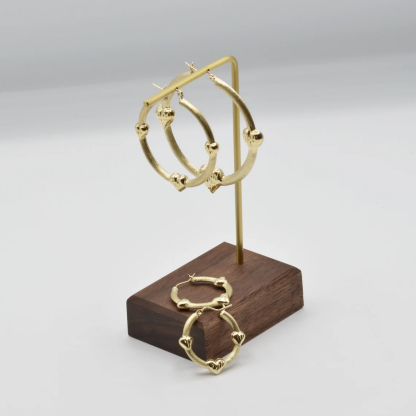 Round Heart Simple Classic Plain Beautiful Circle Hoop Earrings 