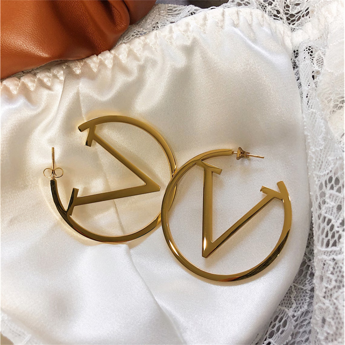Initial Letter Pendant Personalized Hoop Name Earrings 