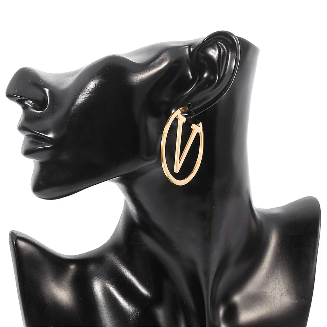 Initial Letter Pendant Personalized Hoop Name Earrings 