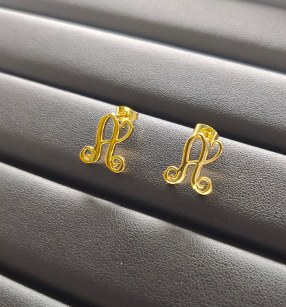 Dainty Initial Letter Pendant Personalized Initial Earrings 