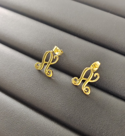 Dainty Initial Letter Pendant Personalized Initial Earrings 