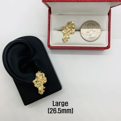 Nugget Earrings Gold Plated Push Back Stud Earrings 