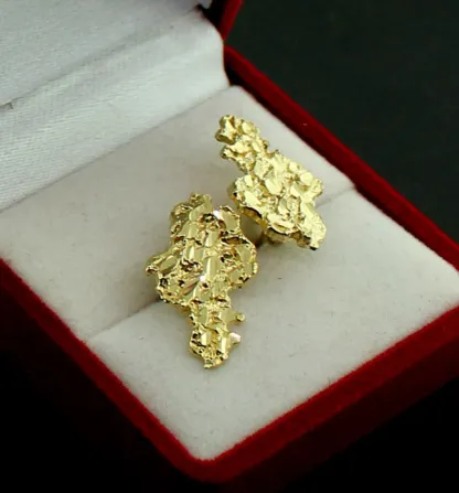 Nugget Earrings Gold Plated Push Back Stud Earrings 