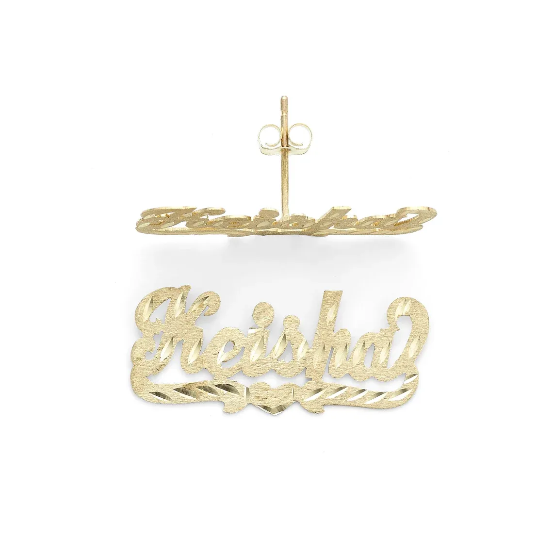 Dainty Earrings Gold Plated Push Back Personalized Name Stud Earrings