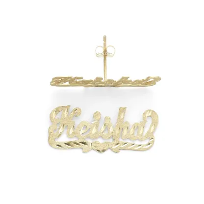 Dainty Earrings Gold Plated Push Back Personalized Name Stud Earrings 