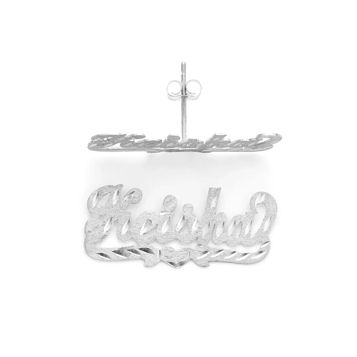 Dainty Earrings Gold Plated Push Back Personalized Name Stud Earrings