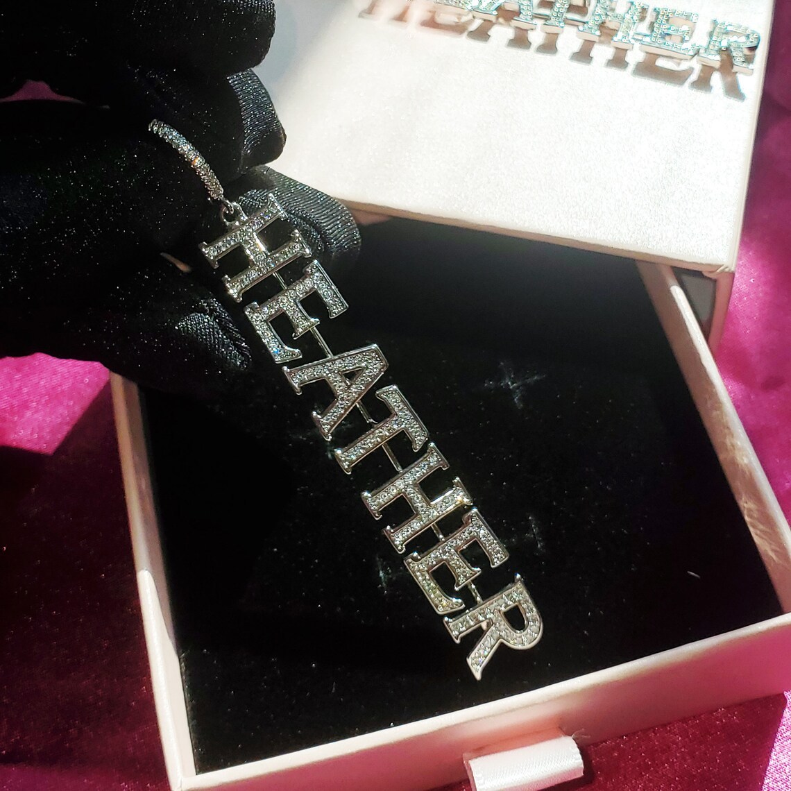 Sparkling Dangle Letter Personalized Name Earrings