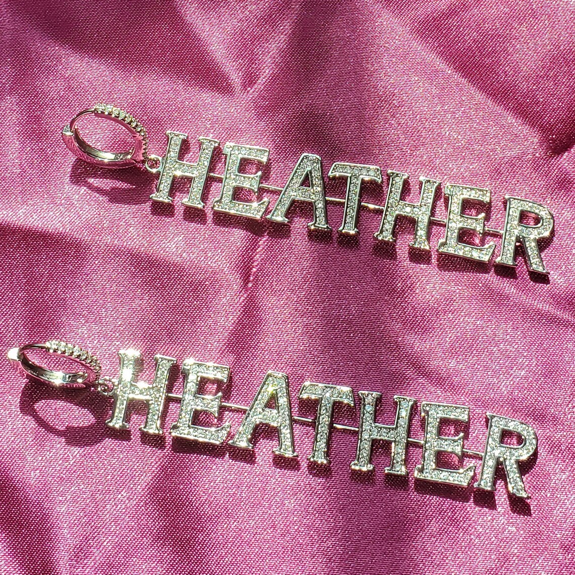 Sparkling Dangle Letter Personalized Name Earrings
