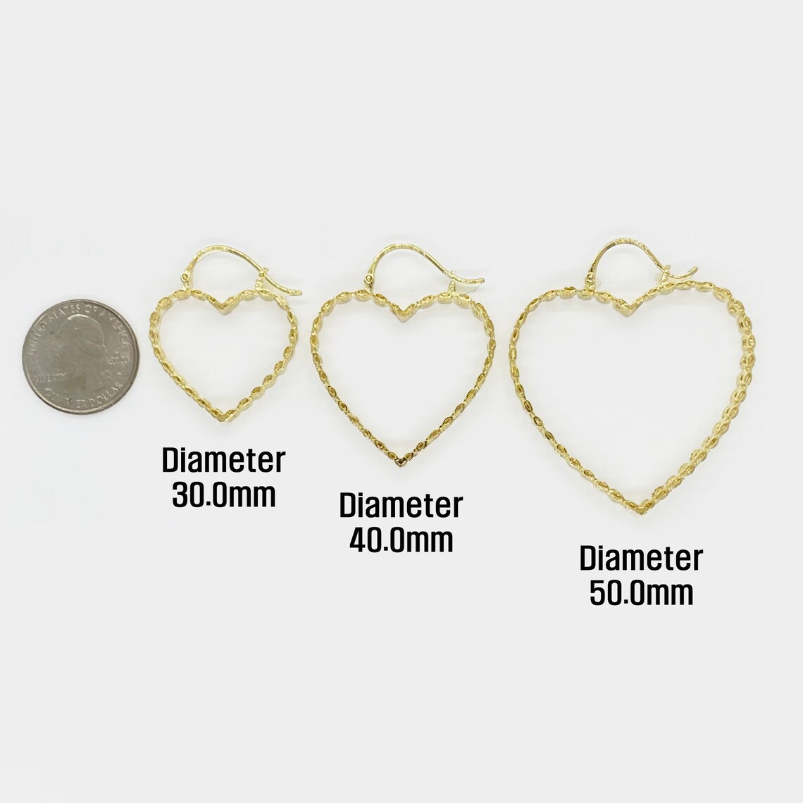 Heart Love Rolex Style Earrings Gold Plated Vintage Earrings