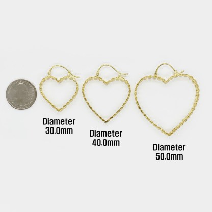 Heart Love Rolex Style Earrings Gold Plated Vintage Earrings