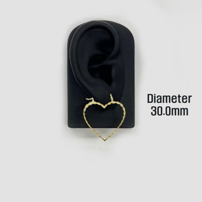 Heart Love Rolex Style Earrings Gold Plated Vintage Earrings