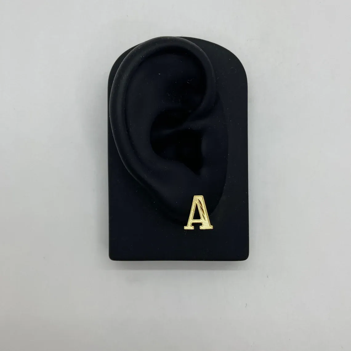 Initial Letter Alphabet Simple Diamond Cut Stud Earrings Custom Initial Earrings