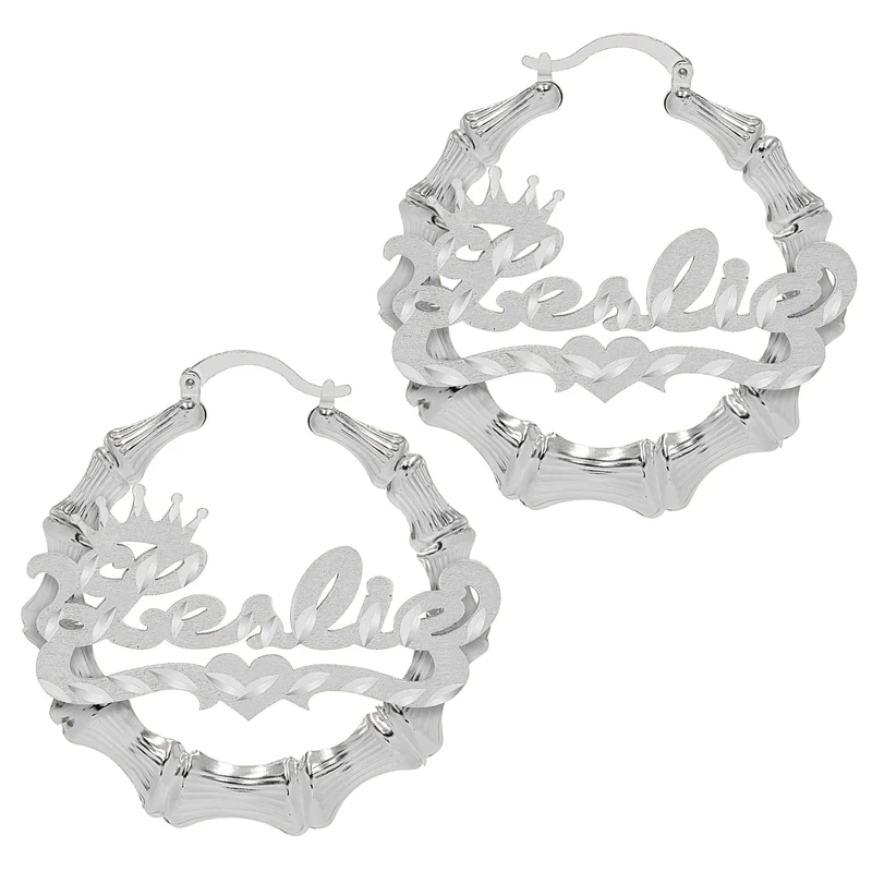 Gold Plated Crown Nugget Earrings Classic Custom Name Earrings