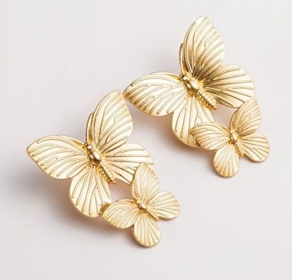 Gold Plated Butterfly Earrings Statement Charm Earrings