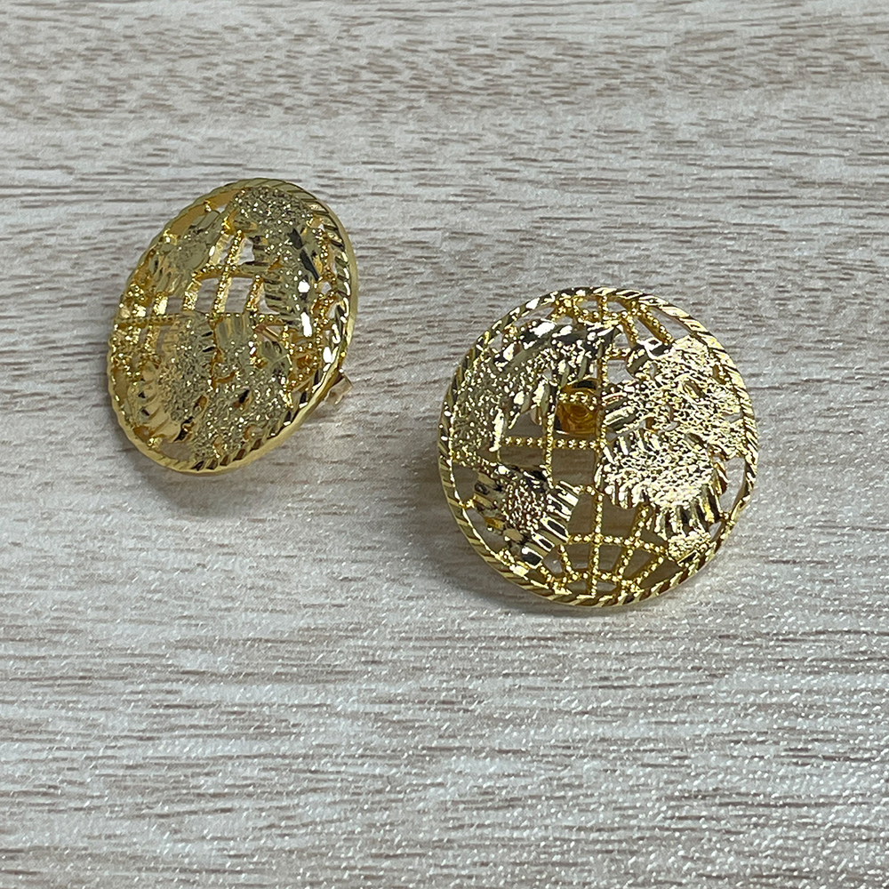 Circle Globe Stud Earrings World Map Earrings