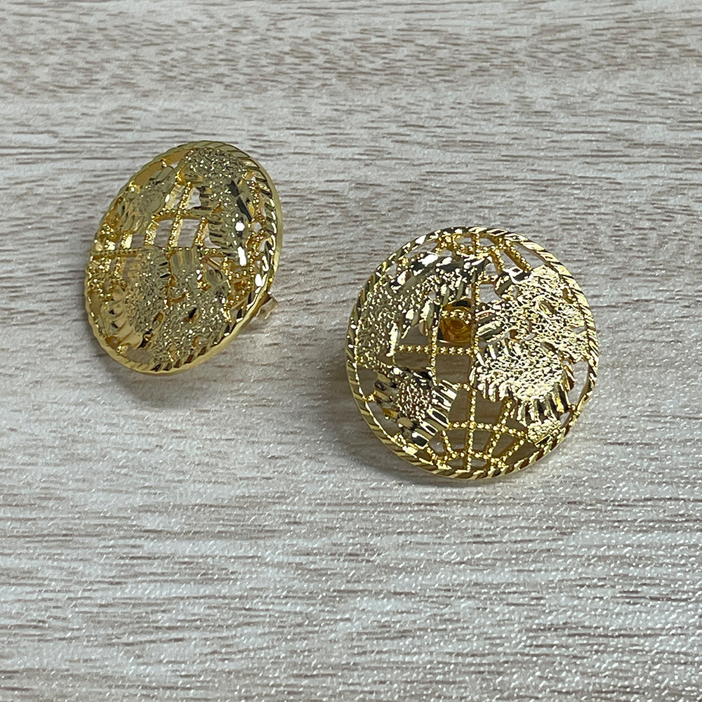 Circle Globe Stud Earrings World Map Earrings