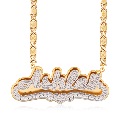 XOXO Chain Double Plated Personalized Name Necklace