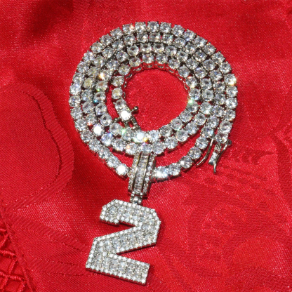 A-Z Iced Out Zircon Gold Plated Personalized Letter Necklac