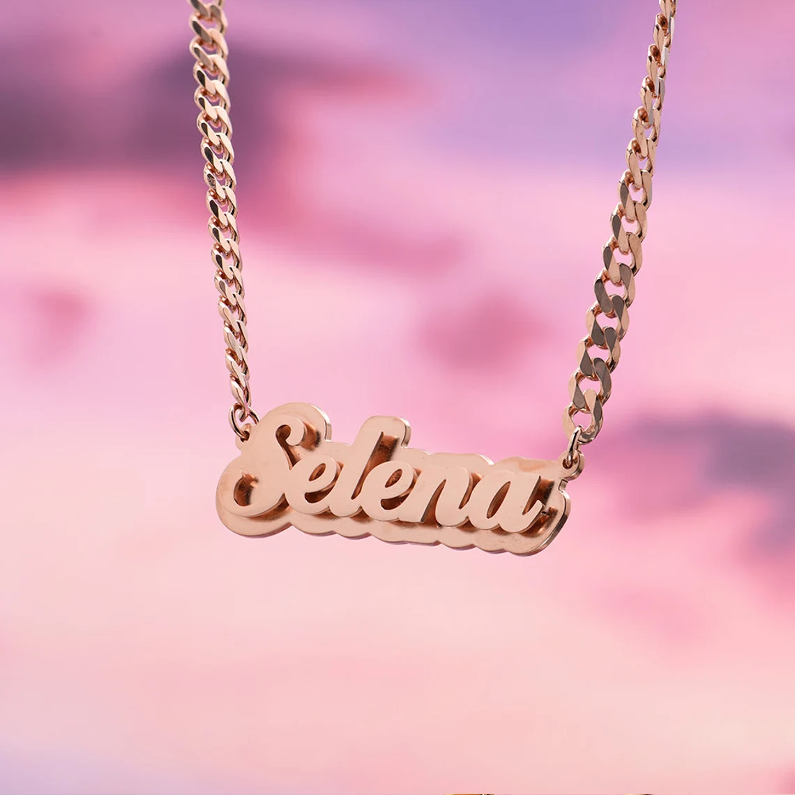 Personalized Cuban Chain Double Plated Name Necklace